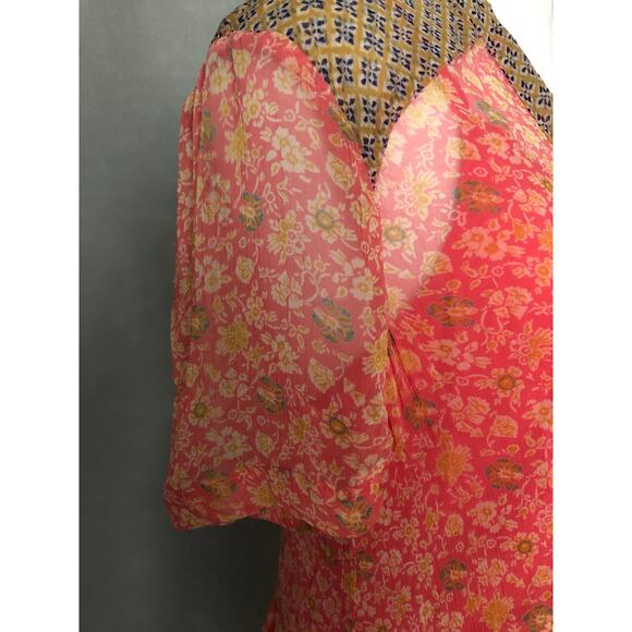 Maeve by Anthropologie Women's Size 0 Mix Print Floral Dress Pink - Picture 4 of 10